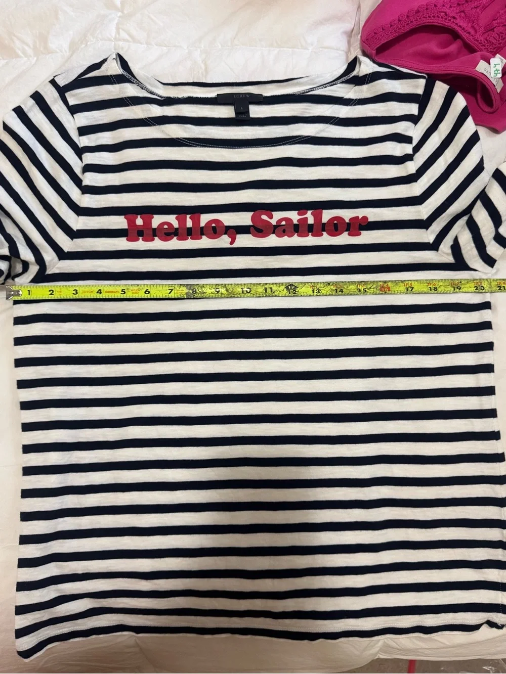 J.CREW Hello, Sailor Striped Boat Neck Long Sleeve 100% Cotton T-Shirt L